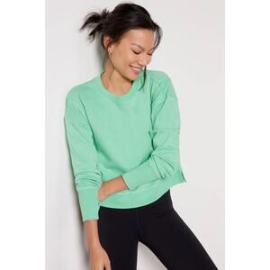 NWT Sweaty Betty After Class Cropped Sweatshirt Radiate Green S